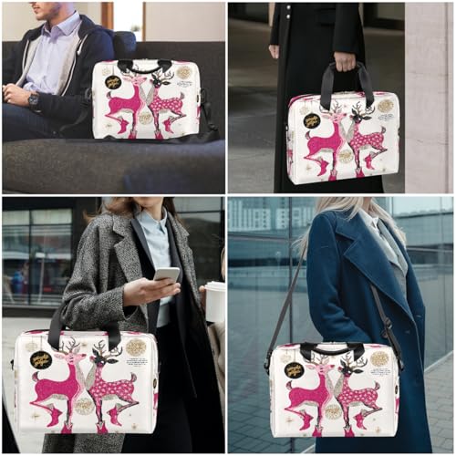 Bolso para portátil de 16 pulg. rosa con ciervo miniatura 2
