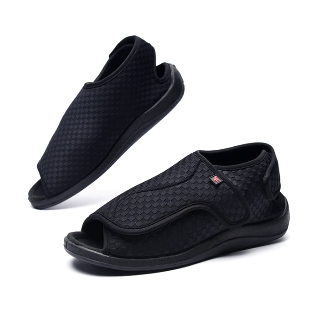IBLUELOVER Chaussures Diabétiques Femmes Pantoufle de Rééducation Orthopédique pour âgées Pieds Enflé Gonflée Swollen Chaussons Réglable Ouvert Scratch Fermeture Eté Sandale Soulagement Douleur