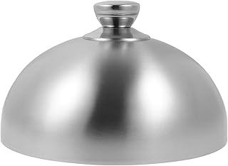 Stainless Steel Food Cover Dome - 7.87 Inch Plate Lid for Steak Cheese Melting & Griddle Cooking - Kitchen Gadget for Keeping Food Warm