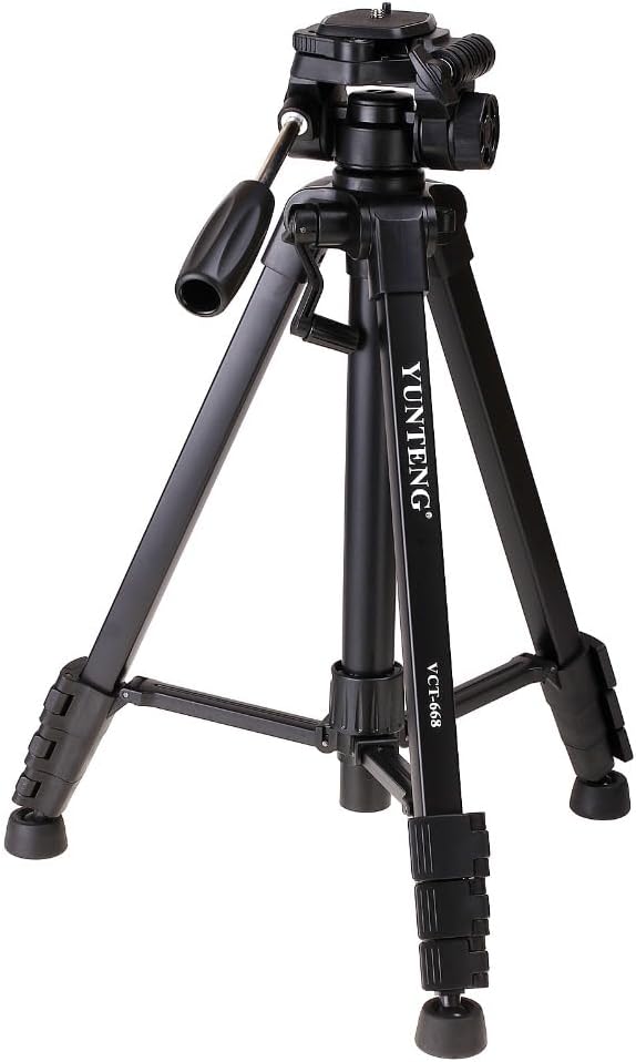 AECAM - VCT-668 Pro Tripod with Damping Head Fluid Pan for SLR/DSLR Canons NIKONs +Carrying Bag