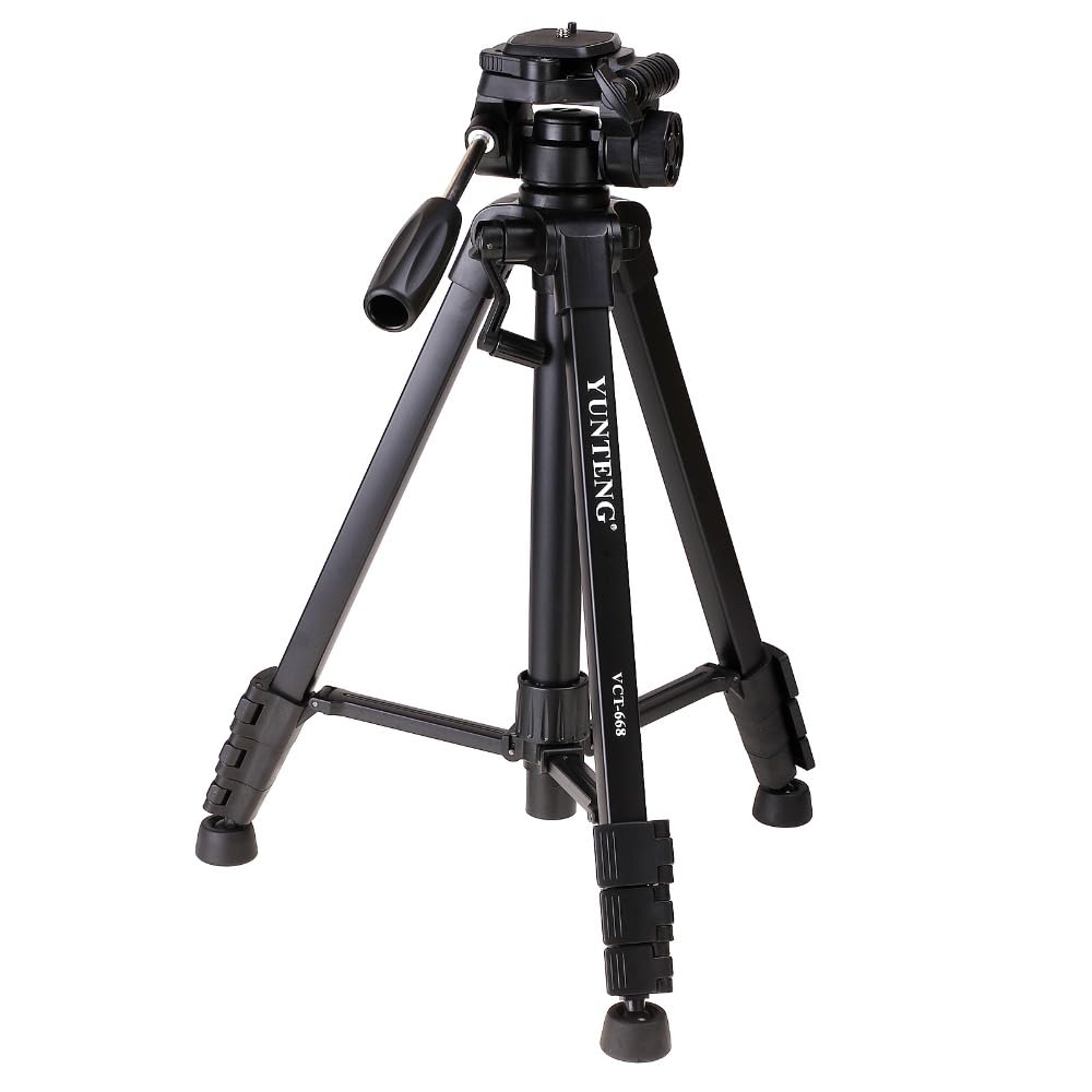 AECAM - VCT-668 Pro Tripod with Damping Head Fluid Pan for SLR/DSLR Canons NIKONs +Carrying Bag