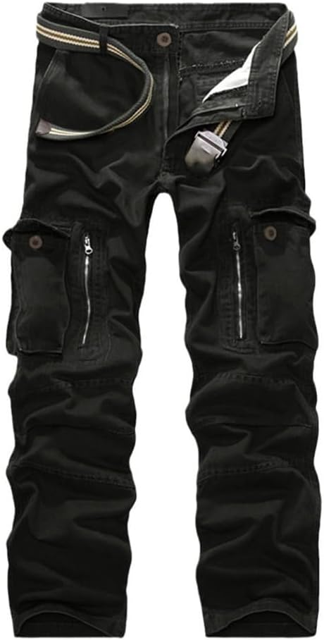 Men's Military Camo Cargo Pants, Spring Autumn Camouflage Cotton Workout Trousers, Outdoor Tactical Pants