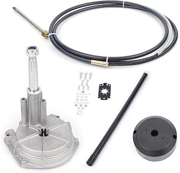 Boat Steering System Kit System, 12 Marine Steering Cable 3/4" Tapered Shaft USA, Outboard Steering Kit Marine Safe-T W/12 Steering Cable for Boats Steering System