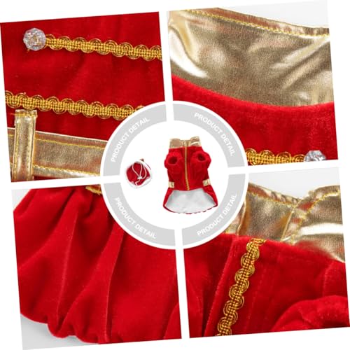 Disfraz navideño rojo para perros y gatos, talla M miniatura 6