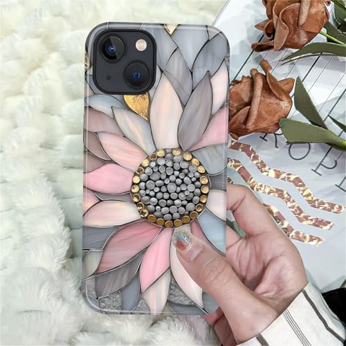 Coque iPhone 15 motif floral mosaïque finition premium - 6