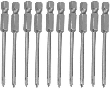 COMOK 75mm Long 1/4" Hex Shank PH0 3mm Magnetic Phillips Head Screwdriver Bits S2 High Alloy Steel 10Pcs