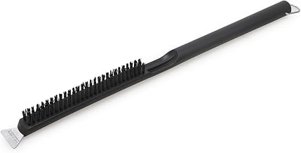Everdure 2-in-1 Pizza Oven Brush and Scraper Tool - for Hard to Reach Areas and Keeping Your Oven Fresh and Clean - Nylon Bristles, Stainless Steel Spatula, Long Handle - Outdoor Pizza Oven Essential