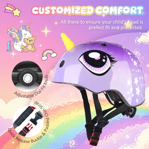 Image of Kids Toddler Bike Helmet, Adjustable and Multi-Sport for Child Boys and Girls, 2 Sizes
