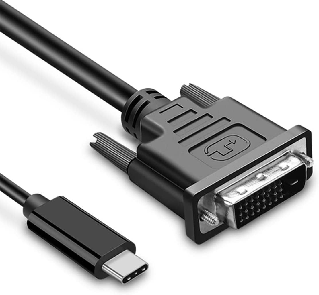 AutoJoy ClubUSB C to DVI Cable Adapter 4FT 4K@30Hz 4FT USB Type-C to DVI Male Compatible with 2017-2020 MacBook Pro, Surface Book 2, Chromebook Pixel, Dell XPS 13/15, Galaxy S10 and More