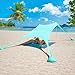 Produktbild 2,4x2,4m Beach StrandZelt mit Picknickdecke und Sandsack Anchor, Strandmuschel Sonnenschutz Zelt für Strand mit UV-Schutz UPF 50+ Sun Shade Shelter, Sonnensegel Camping Plane (Türkis)