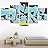 SIGNWIN 5 Panel Canvas Wall Art Modern Art Decorative Decorative Elements Digital Art Multicolor Patterns Urban for Home Decorations Ready to Hang - 60"x32"