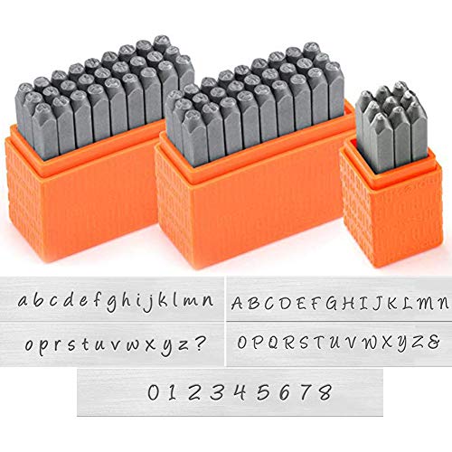 [FUPUTWO] 刻印セット 打刻印 アルファベット 数字 レザークラフト DIY 手作り 草書体 (アルファベット・数字セット)（Amazon）