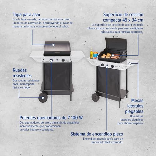 Miniatura 3 de Campingaz Xpert 100 L Barbacoa gas | Parrilla gas con 2 quemadores 7.1 kW