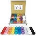 Beauticom 120 Pieces 3G/3ML Empty Clear Container Jar with MultiColor Lids for Makeup Cosmetic Samples, Small Jewelry, Beads, Nail Charms and Accessories