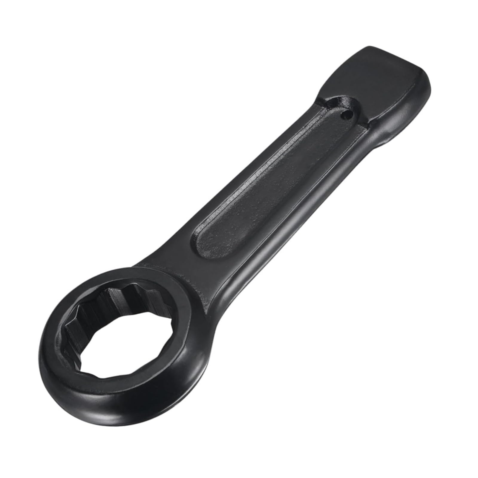Unifizz Box-End Wrenches 46mm Slogging Ring Spanner Striking Straight Handle Box End Wrench Black Metric Single Ring Spanners Hand Tool