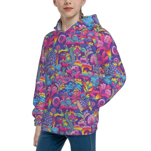 Vintage Psychedelic Flower Kid Hoodies Boys Sweatshirts Girls Pullover with Pocket2