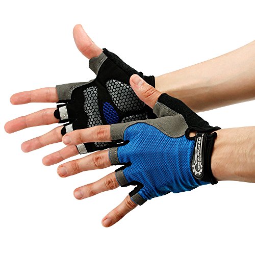Gearonic TM luva masculina para ciclismo, meio dedo, para montanhas, luvas de gel, antiderrapante, r