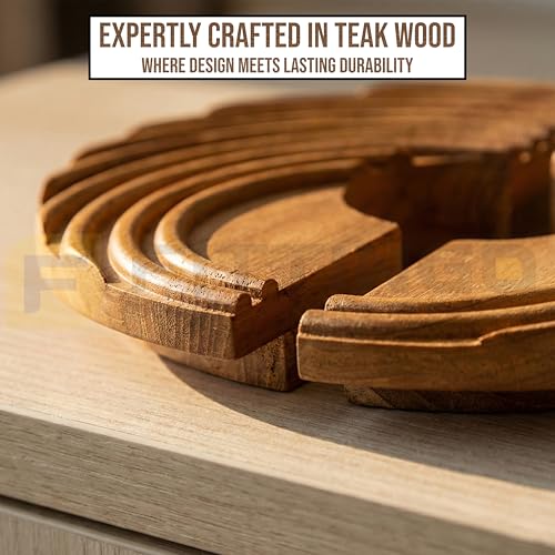 Image of Teak Wood Main Door Handle /Pull & Push Handle /Wooden Handle for Wordrobe /Modern Designer Handle Complete Set of 1 (Left & Right) 8 * 4 Inch-| 3 Years Warranty |