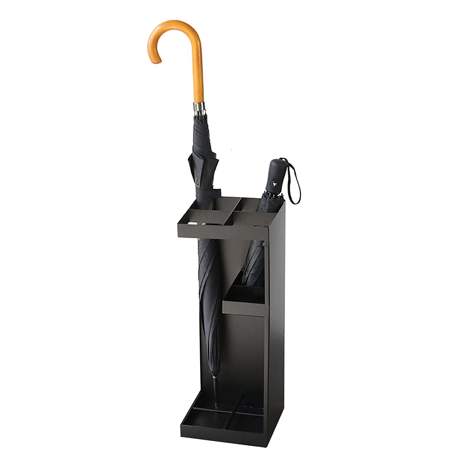 Porte-parapluie moderne métal noir pour déambulation et rangement 50cm