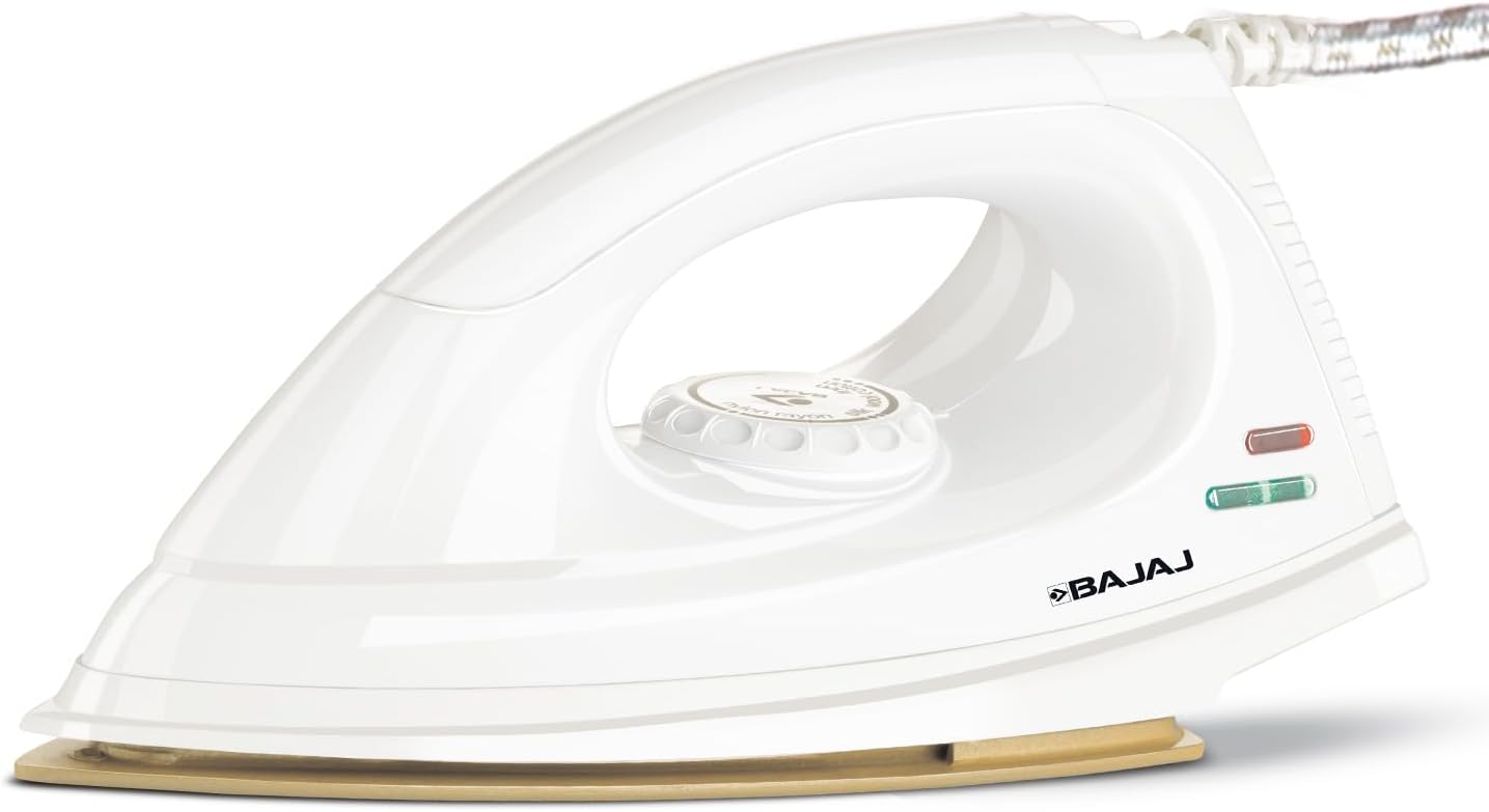Bajaj DX-7 1000W Dry Iron with Advance Sole Plate, White