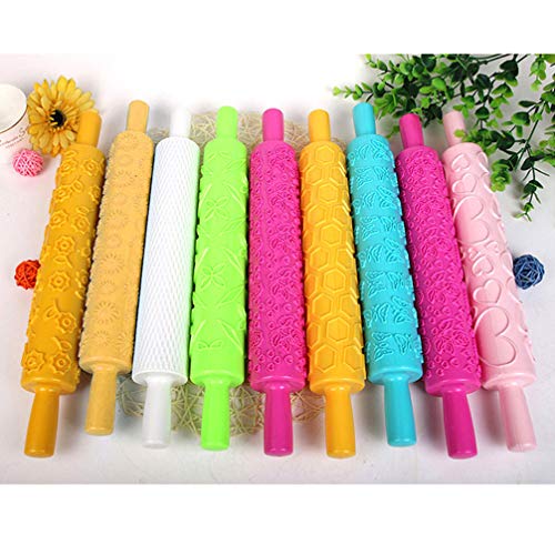 Hemoton 5 pçs de rolo para decoração de bolo, rolo de plástico com padrão em relevo, não aderente e