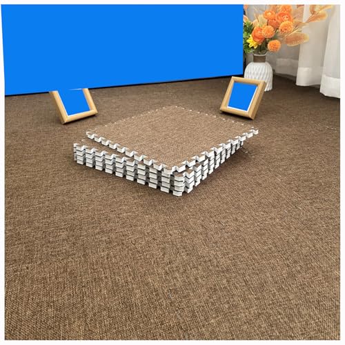 WEKONUMEX losetas de Alfombra mullida, Tapetes de Espuma entrelazados Tipo Rompecabezas (30 x 30 x 1 cm, Multicolor, Paquete de 10)(Dark Brown,100pcs)