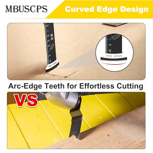 MBUSCPS 15pcs Oscillating Tool Blades: Bi-Metal Multitool Blades for Metal, Japanese Tooth Blades for Wood Cutting, Extra Long Oscillating Saw Blades Fit Universal Oscillating Tools by MBUSCPS - Image 3