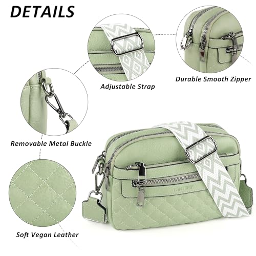 Image of TANTOMI Crossbody Bags for Women, 6-Pockets Cross Body Purse, Vegan Leather Handbags Shoulder Bag for Travel, Gifts for Women