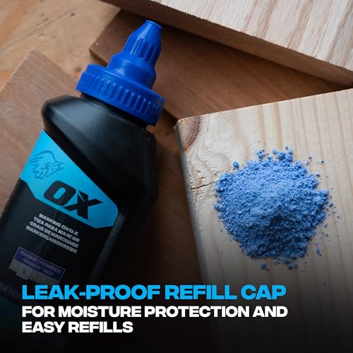 OX Pro 226g/8oz Standard Blue Marking Chalk - Permanence 1, Ideal for Temporary Marking on Multiple Surfaces, General Construction Chalk Line Refills for Chalk Reels 6 OX Pro 226g/8oz Standard Blue Marking Chalk - Permanence 1, Ideal for Temporary Marking on Multiple Surfaces, General Construction Chalk Line Refills for Chalk Reels - Image 6