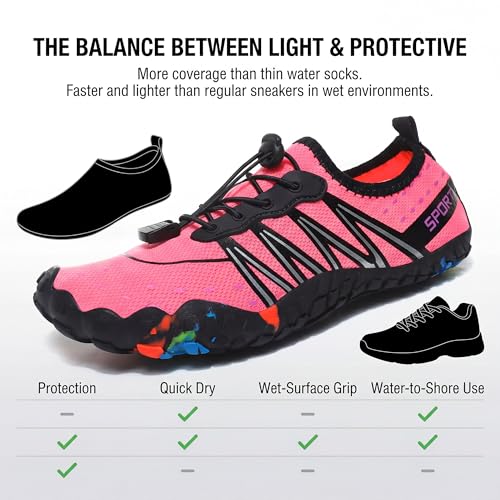Image of ziitop Water Shoes for Men Women Beach Barefoot Swim Rock Climbing Pool Shoes Socks, Anti-Slip Breathable Quick Dry Lightweight Slip-on, Outdoor Sport Hiking Walking Boating Fishing Diving Surfing