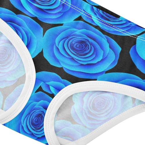 Toddler Girls Underwear 2t Cotton Girl Panties Cute Funny Briefs Underpants Blue Roses4