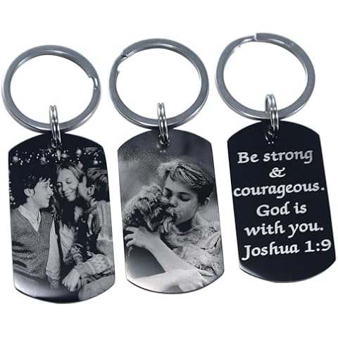 Custom Laser Engraved ID Dog Tag Keychain,Personalized Stainless Keyring for Men/Women Cover