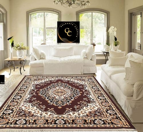 Image of Winter Warm Floral Soft Velvet Touch 4x5 Feet Anti-Skid 1 Inch Thick Cozy Area Rug