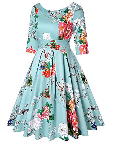 Image of MINTLIMIT Women's 1950s Retro Vintage Cocktail Party 3 /4 Sleeve Swing Dress