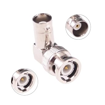 2pcs BNC Male to BNC Female Right Angle RF Coax Coaxial Adapter Connector 50ohm(F101-2)
