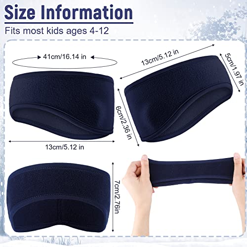 12 Pcs Kids Fleece Winter Ear Warmer Headband Stretch Ear Muff for 4-12 Year Old Boys Girls Toddler Teens Cold Weather Athletic Sports, 12 Colors2