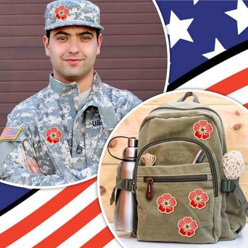 DTOFOOT 72Pcs Red Poppy Enamel Pins Memorial Day Veterans Day Lapel Badges by DTOFOOT - Used condition - Image 6