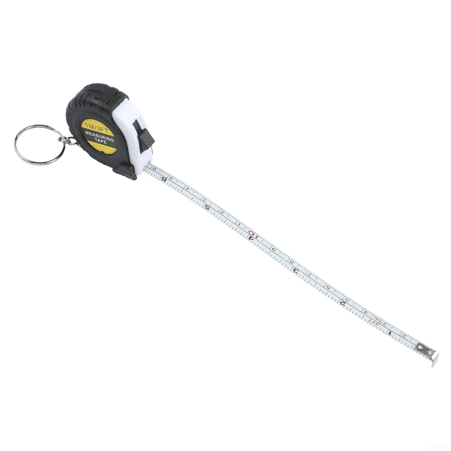 Retractable Tape Measure, 1-Meter (3-Feet) Pocket-Sized Measuring Tool with Dual Metric/Scale, Auto-Retract Mechanism & Keychain Clip – and Construction(white)