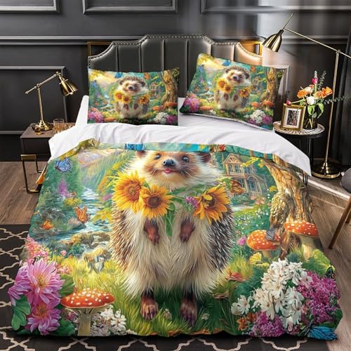 Housse de couette hérisson anti-plis avec fermeture éclair pour simplifier la corvée de lit