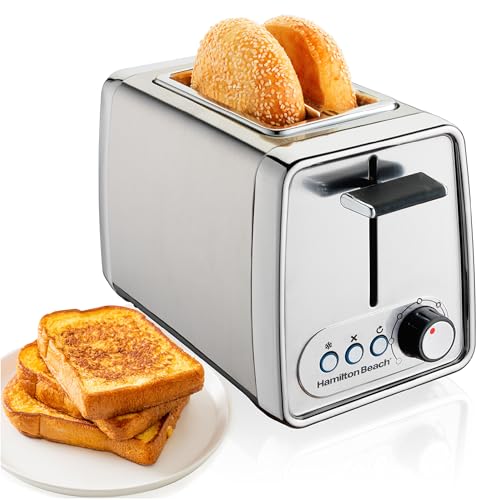 Hamilton Beach Metal 2 Slice Wide Slot Toaster, Bagel & Defrost Settings, Bun Warmer, Shade Selector, Toast Boost, Slide-Out Crumb Tray (925 Watts, Black) Hamilton Beach Metal 2 Slice Wide Slot Toaster, Bagel & Defrost Settings, Bun Warmer, Shade Selector, Toast Boost, Slide-Out Crumb Tray (925 Watts, Black)