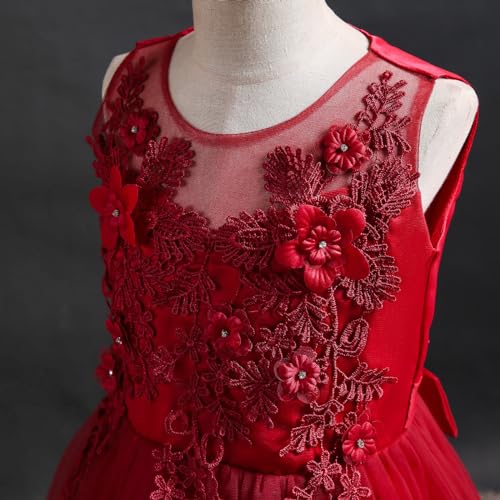 Little Big Girl Flower Tulle Dress Princess Pageant Birthday Party Wedding Formal Floor Long Dance Evening Maxi Gown4