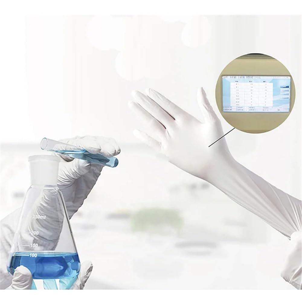 Rękawiczki laboratoryjne nitrylowe z kwasem i gumą, lateksowe, jednorazowe przedłużki (zielone-50 szt.), L