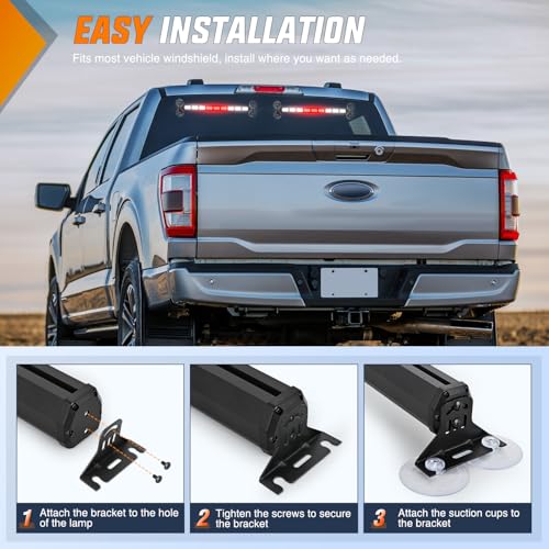 Image of Nilight 162 LED Traffic Advisor Strobe Light Bar 2-in-1 Red White Emergency Warning Hazard Lights with Controller 4 Switchable Color 36 Flash Pattern for Trucks Cars Tow Plow Construction Vehicles | 2 in 1 Emergency Warning Hazard Lights 4 Switchable Color 36 Flash Pattern for Trucks Cars Tow Plow Construction Vehicles