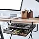 JINGIHE Unter dem Schreibtisch Schublade Organizer, Stauraum unter dem Schreibtisch mit 2 ausz, Großer Organizer zum Anklammern ohne Bohre, Zuhause, Arbeitsbereich