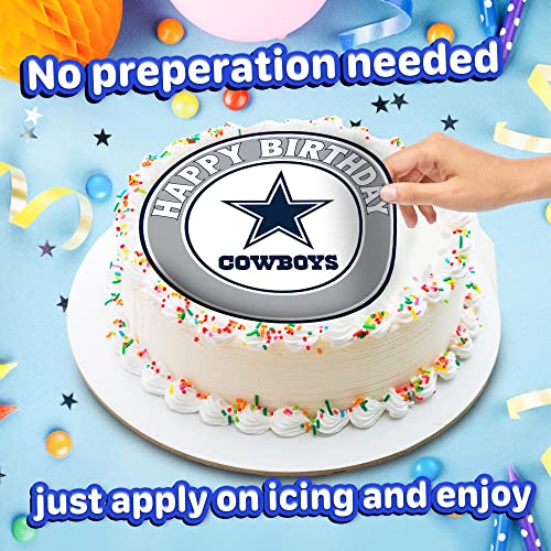 7.5 Dallas C Cake Topper – Round Edible Birthday Cake Decorations, Happy Birthday Cake #TOP3