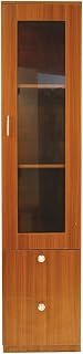 CASPIAN Multipurpose Wooden Cabinet (Mahogany) | Glass Door Showcase | Engineered Wood | Use as Bookshelf & Kitchen Crocke... Price In India