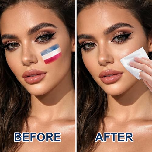 Red White and Blue Face Body Paint Stick - Patriotic Pride 4th of July Accessories for 2026 World Cup Fan Soccer Baseball Softball Sports Eye Black Stick Makeup (USA) - Thumbnail 7