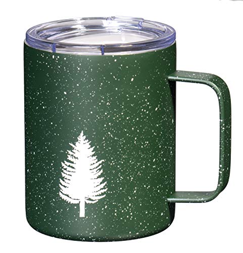 Up To 40% OFF Red Co. Double Wall Vacuum Insulated Christmas Tree Coffee Mug Stainless Steel Tumbler with Lid and Handle - Perfect Travel Cup for Home, Office and Camping, 12 oz.