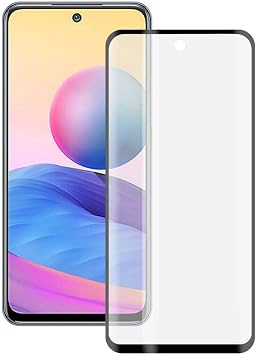 Microcase Xiaomi Redmi Note 10T 5G Tam Kaplayan  er eveli Tempered Ekran Koruyucu - Siyah