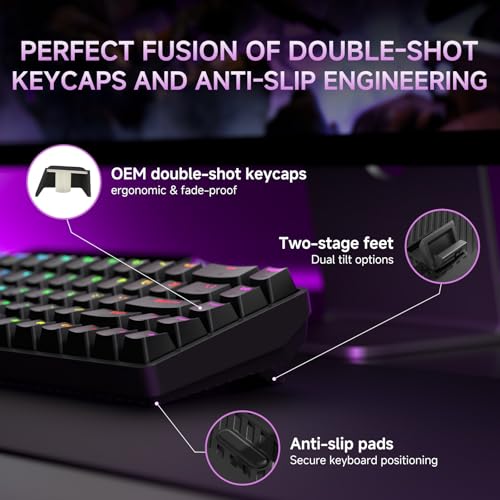 Teclado Gamer DK68 60% Inalámbrico Bluetooth 5.0 miniatura 7